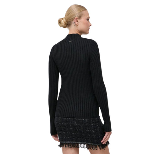 Maglia Donna con ricamo a coste Nero Liu Jo- Francavilla Moda