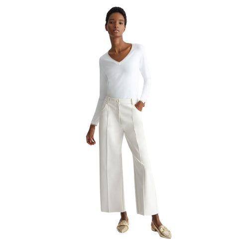 Liu Jo Maglia Maglia Donna con scollo a V in lurex Bianco - Francavilla Moda