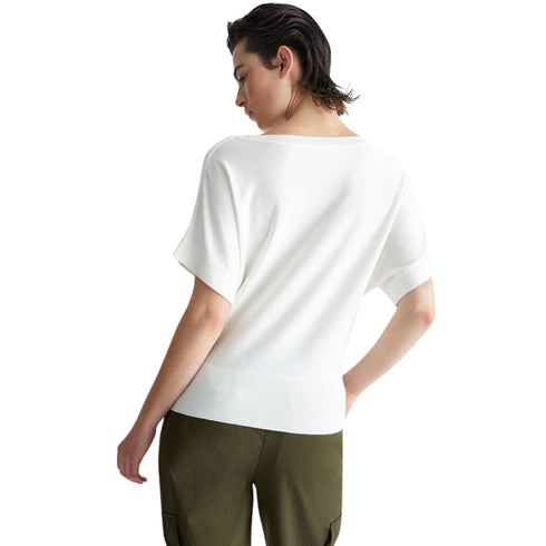 Liu Jo Maglia Maglia Donna con vele metalliche sulle maniche Avorio - Francavilla Moda