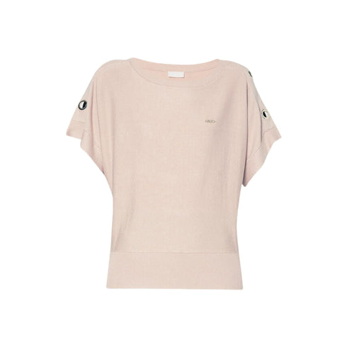Liu Jo Maglia Maglia Donna con vele metalliche sulle maniche Cipria P24-LIU.JOTA4055MS49I-41307-XS - Francavilla Moda