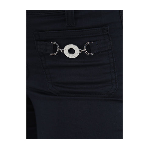 Liu Jo Pantaloni Pantalone Donna con dettaglio metallico Blu P24-LIU.JOMA4291T7144-93921-26 - Francavilla Moda