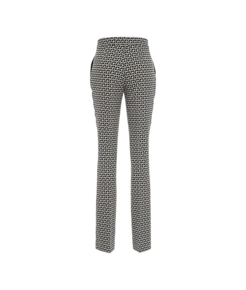 Pantalone Donna zampa pied de poule Panna nero Liu Jo- Francavilla Moda