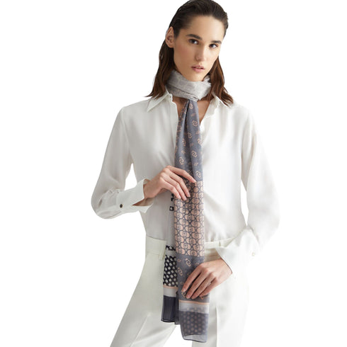 Liu Jo Sciarpa Sciarpa Donna con pois e logo Nero - Francavilla Moda