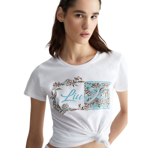 Liu Jo T-shirt T-shirt Donna con stampa e applicazioni Tiffany P24-LIU.JOMA4340JS923-N9336-XS - Francavilla Moda