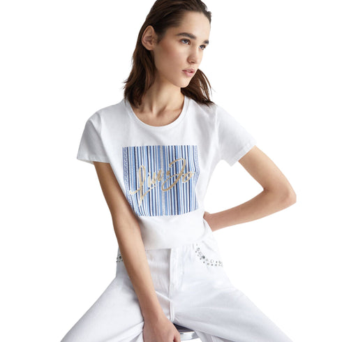 Liu Jo T-shirt T-shirt Donna con stampa e applicazioni Bianco - Francavilla Moda