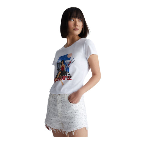 T-shirt Donna con stampa sul petto Bianco Liu Jo- Francavilla Moda
