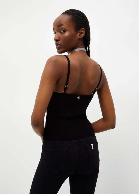 Top Donna con bretelle Nero Liu Jo- Francavilla Moda
