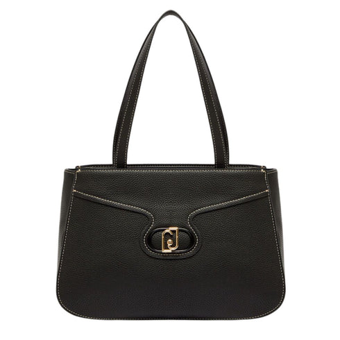 Borsa Shopping ecosostenibile con Effetto Bottalato Nero LIU.JO- Francavilla Moda