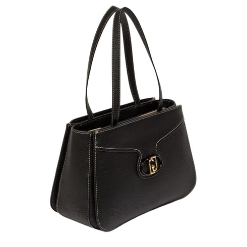 Borsa Shopping ecosostenibile con Effetto Bottalato Nero LIU.JO- Francavilla Moda