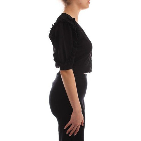 Cardigan Donna con rouches in tono Nero LIU.JO- Francavilla Moda