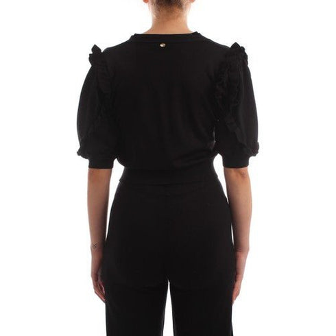 Cardigan Donna con rouches in tono Nero LIU.JO- Francavilla Moda