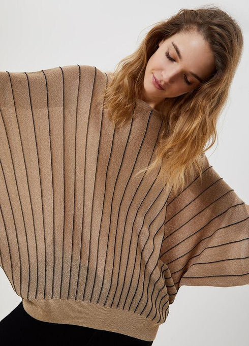 Donna Maglia MA1040MA64J con lurex® Rosa nero LIU.JO- Francavilla Moda