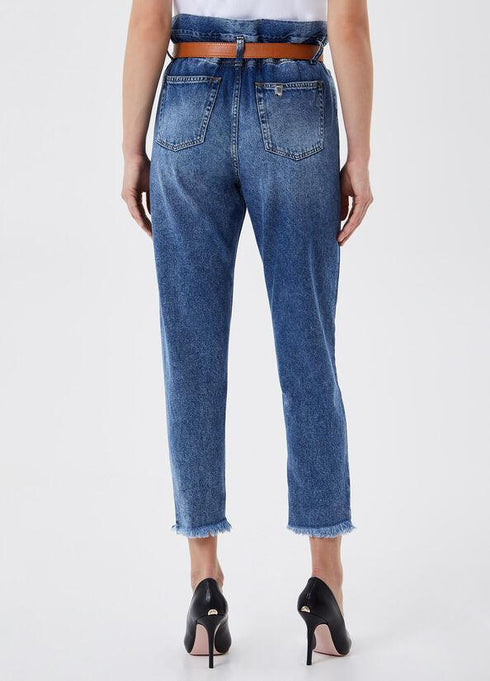 Jeans Donna UA1072D4623 a vita alta con cintura Jeans chiaro LIU.JO- Francavilla Moda