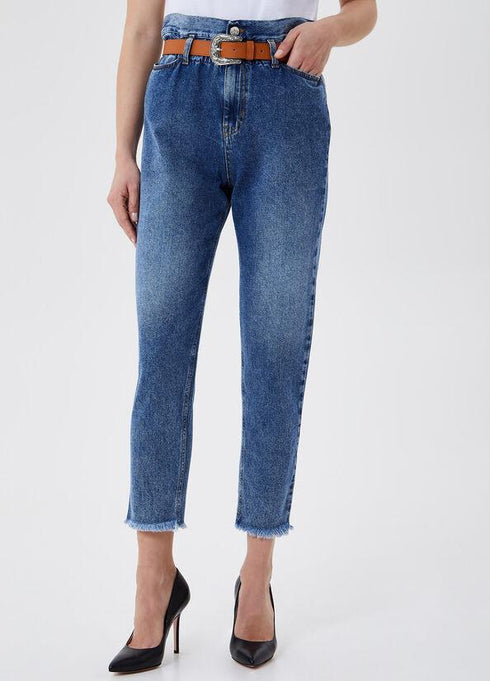 Jeans Donna UA1072D4623 a vita alta con cintura Jeans chiaro LIU.JO- Francavilla Moda