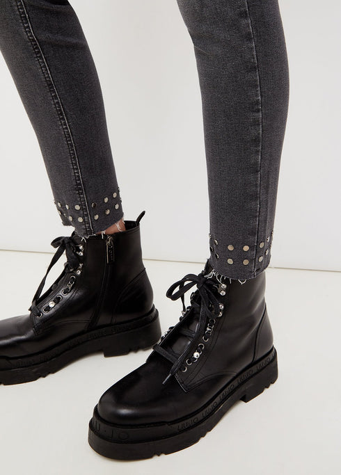 Jeans Donna UF1001D4268 Ideal con borchie Grigio LIU.JO- Francavilla Moda