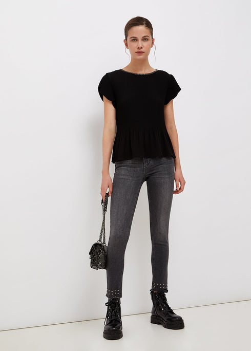 Jeans Donna UF1001D4268 Ideal con borchie Grigio LIU.JO- Francavilla Moda