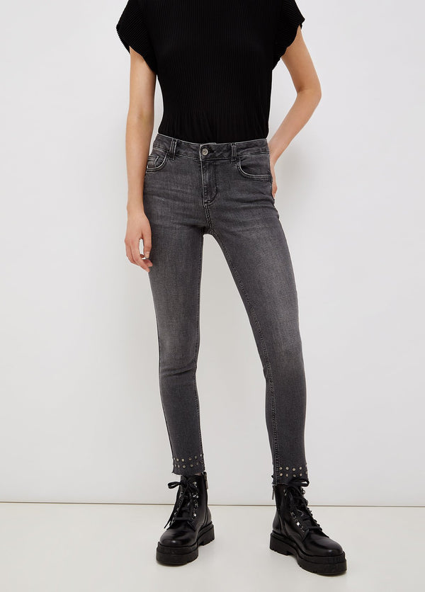 Jeans Donna UF1001D4268 Ideal con borchie Grigio LIU.JO- Francavilla Moda