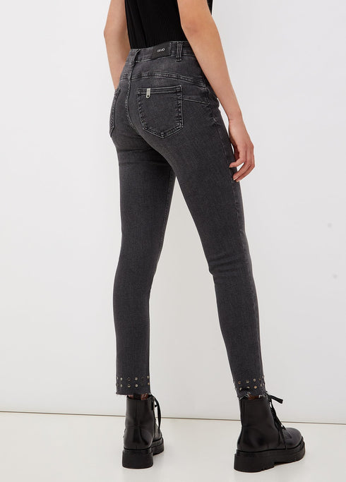 Jeans Donna UF1001D4268 Ideal con borchie Grigio LIU.JO- Francavilla Moda