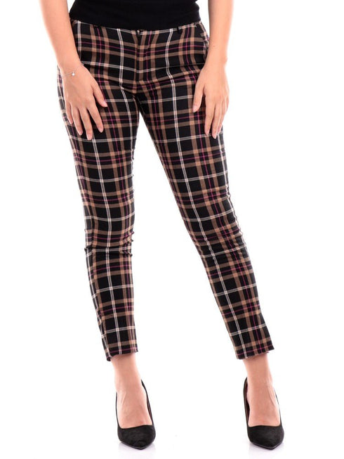 Pantaloni Donna con mini borchie sul fondo Nero beige LIU.JO- Francavilla Moda