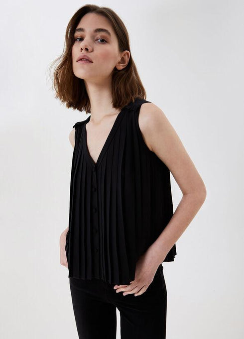 Top Donna WA1273T4756 plissettato Nero LIU.JO- Francavilla Moda