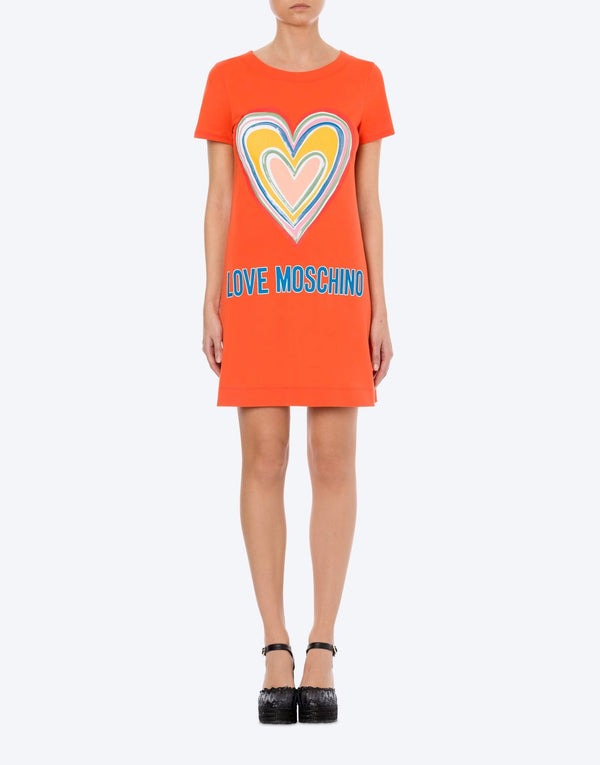 Abito Donna con applicazione cuore Arancio LOVE MOSCHINO- Francavilla Moda
