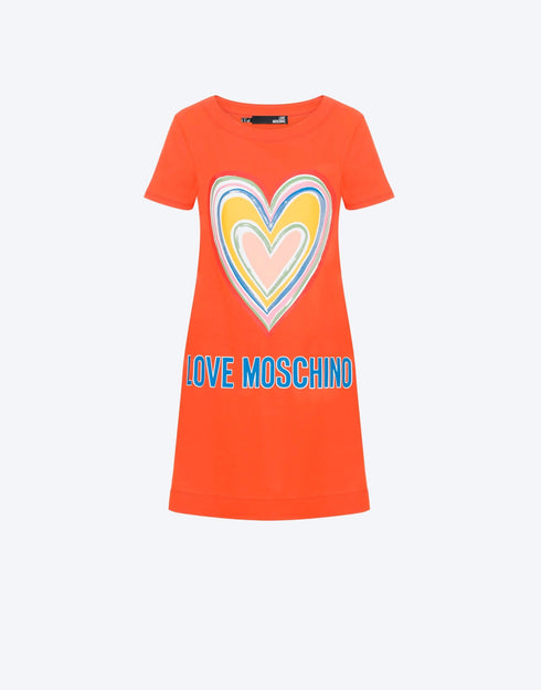 Abito Donna con applicazione cuore Arancio LOVE MOSCHINO- Francavilla Moda