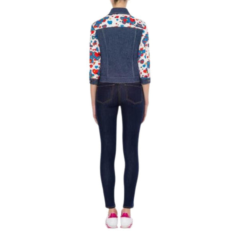 Giubbino Donna con stampa a cuori e stelle Bianco celeste LOVE MOSCHINO- Francavilla Moda