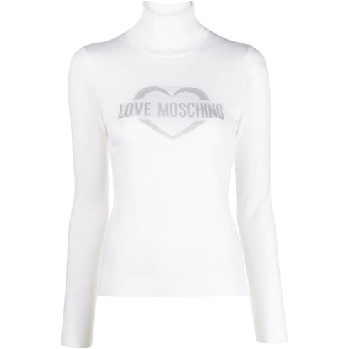 Maglia Dolcevita misto Lana Bianco LOVE MOSCHINO- Francavilla Moda