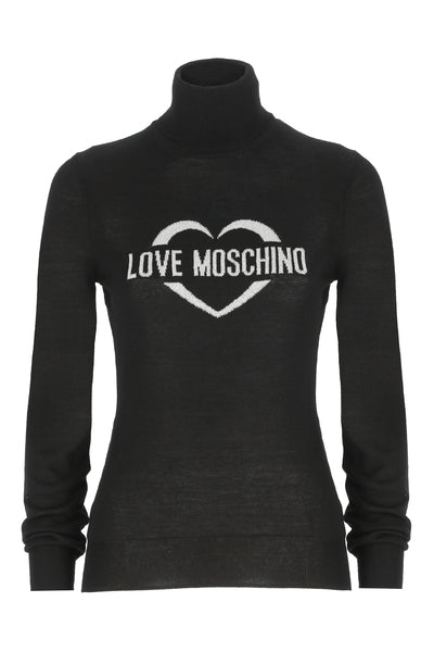 Maglia Dolcevita misto Lana Nero LOVE MOSCHINO- Francavilla Moda