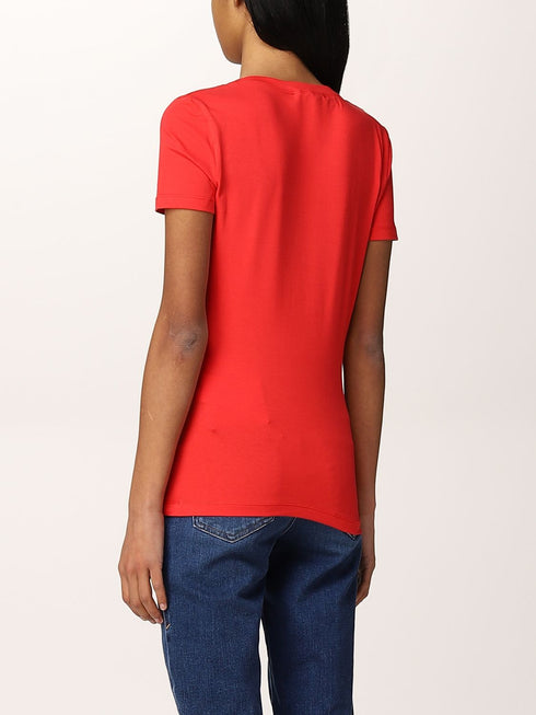 T-shirt Donna con lettering brand Rosso LOVE MOSCHINO- Francavilla Moda