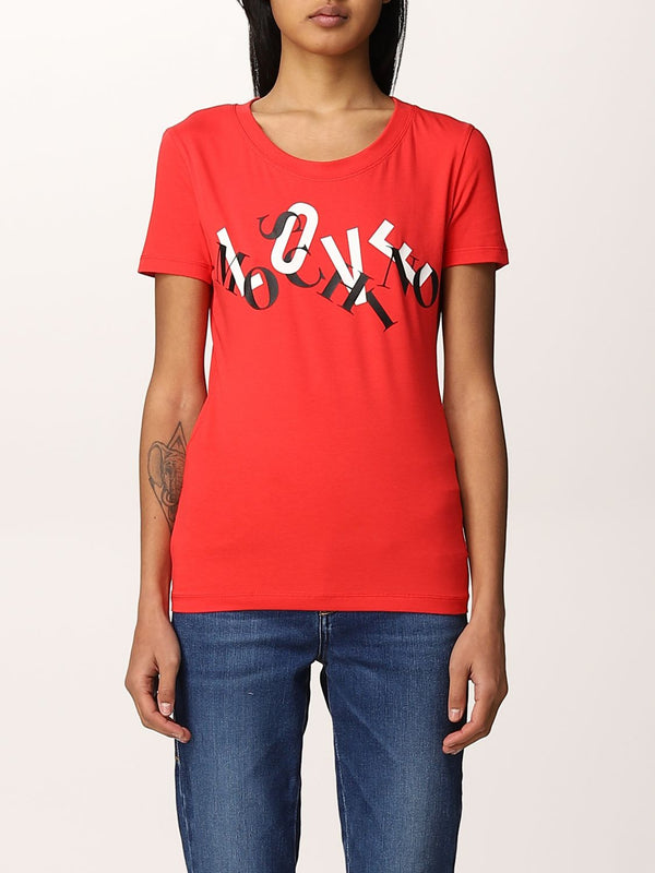 T-shirt Donna con lettering brand Rosso LOVE MOSCHINO- Francavilla Moda