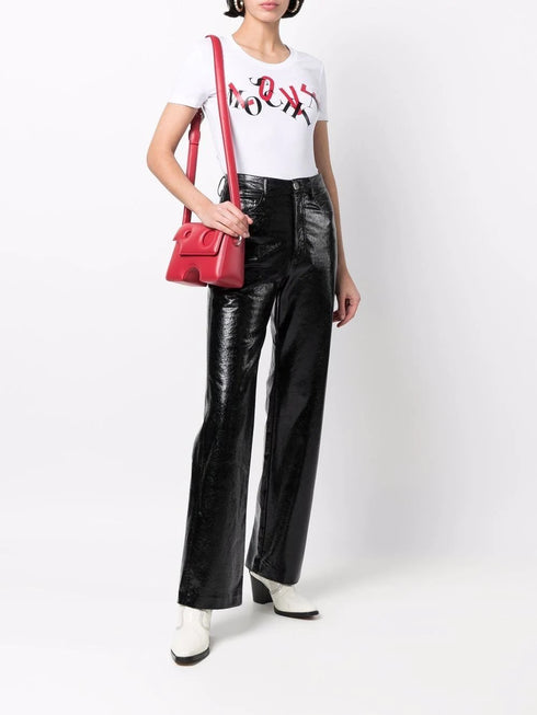 T-shirt Donna con lettering brand Bianco LOVE MOSCHINO- Francavilla Moda