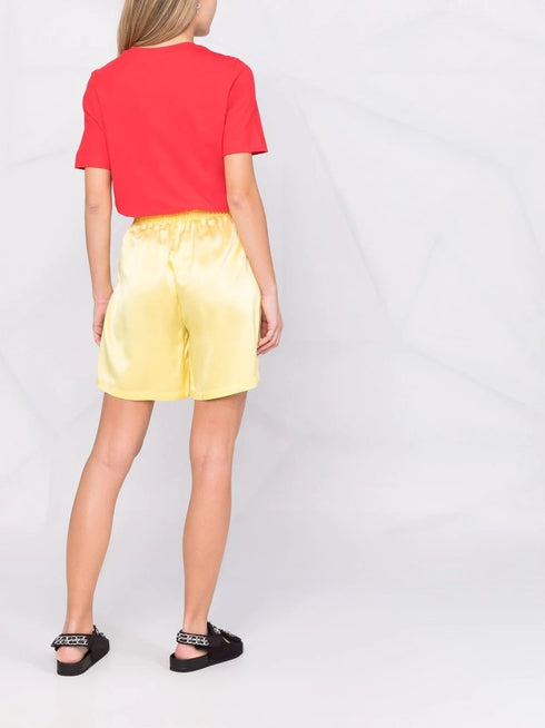 T-shirt Donna con scritta argento Rosso LOVE MOSCHINO- Francavilla Moda