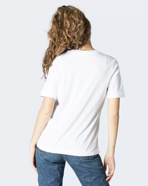 T-shirt Donna con scritta argento Bianco LOVE MOSCHINO- Francavilla Moda