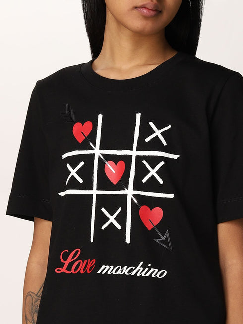 T-shirt Donna con stampa tris Nero LOVE MOSCHINO- Francavilla Moda