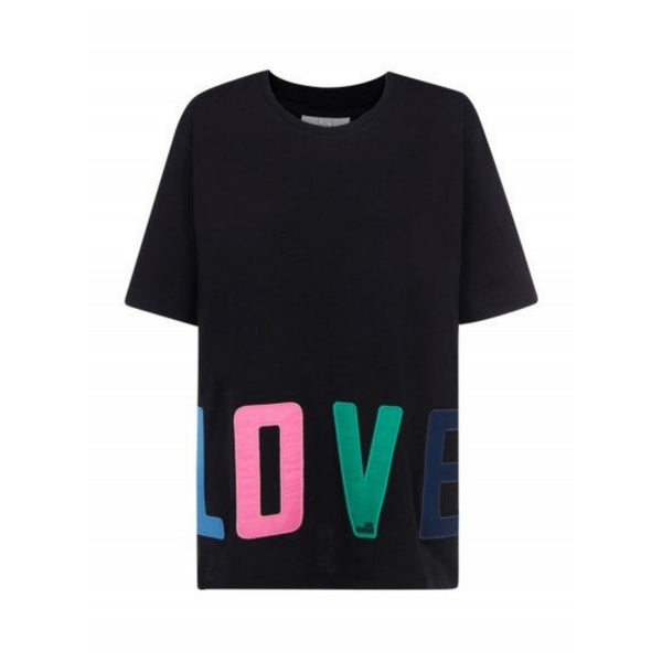 T-Shirt Donna W4F8783M3876 con stampa multicolor Nero LOVE MOSCHINO- Francavilla Moda