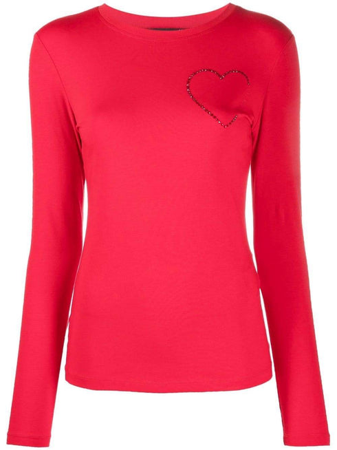 T-shirt Donna W4G5220E2264 con cuore punti luce Rosso LOVE MOSCHINO- Francavilla Moda