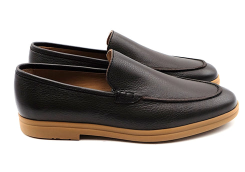 Mocassino Uomo liscio in pelle Tabacco Lo.White- Francavilla Moda