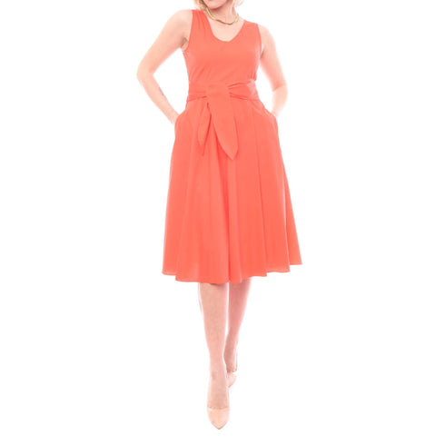 Abito Donna in cotone con fusciacca Arancio Marella- Francavilla Moda