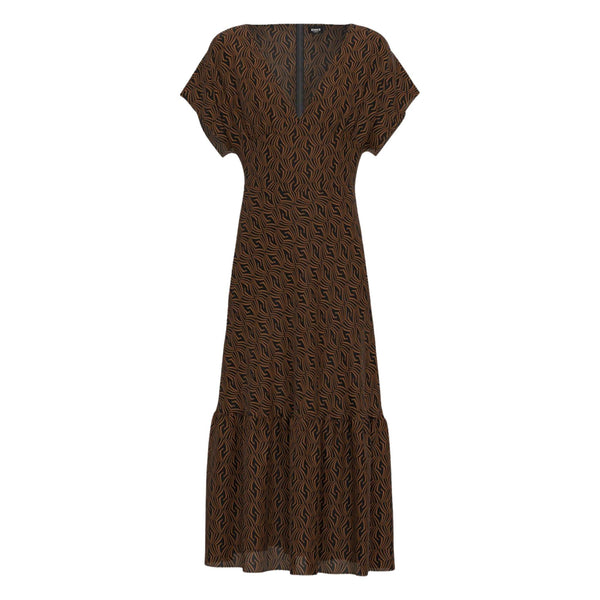 Abito Donna midi con motivo all over Nero Marella- Francavilla Moda