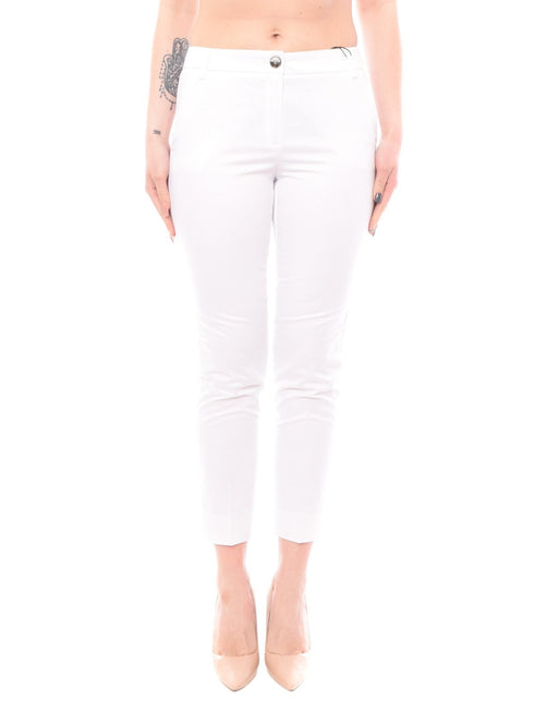 Pantalone Donna regolare in raso di cotone Bianco Marella- Francavilla Moda
