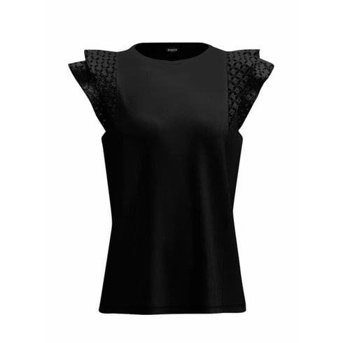 T-shirt Donna con maniche in Sangallo Nero Marella- Francavilla Moda