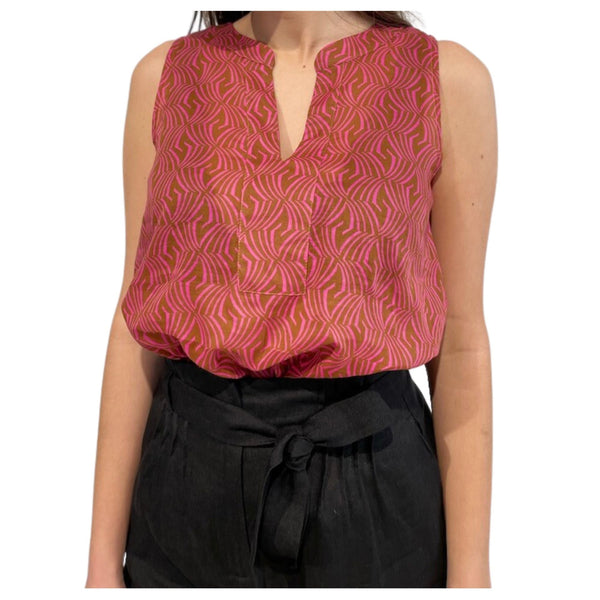 Top Donna con fantasia in mussola Fucsia Marella- Francavilla Moda