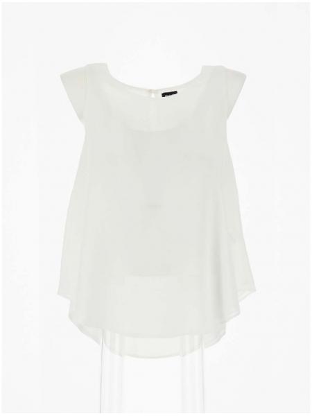 Top Donna FRANZ in crêpe Bianco MARELLA- Francavilla Moda