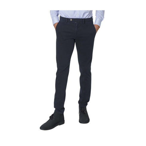 Micheal Coal Pantaloni Pantalone Uomo a trama diagonale Blu A22-MICHAEL COALBRAD2940-NAVY-33 - Francavilla Moda