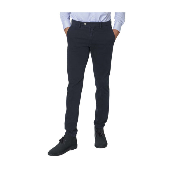 Micheal Coal Pantaloni Pantalone Uomo a trama diagonale Blu A22-MICHAEL COALBRAD2940-NAVY-33 - Francavilla Moda