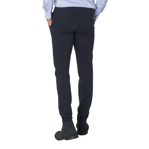 Micheal Coal Pantaloni Pantalone Uomo a trama diagonale Blu A22-MICHAEL COALBRAD2940-NAVY-33 - Francavilla Moda