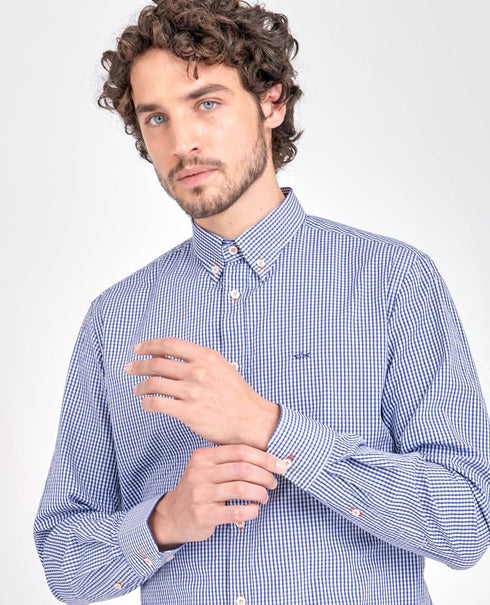 Camicia Uomo in popeline di cotone Blu PAUL & SHARK- Francavilla Moda