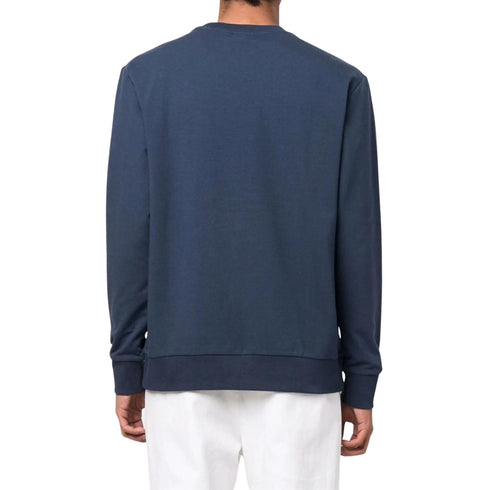 Felpa Uomo con Logo stampato tono su tono Blu navy Paul & Shark- Francavilla Moda