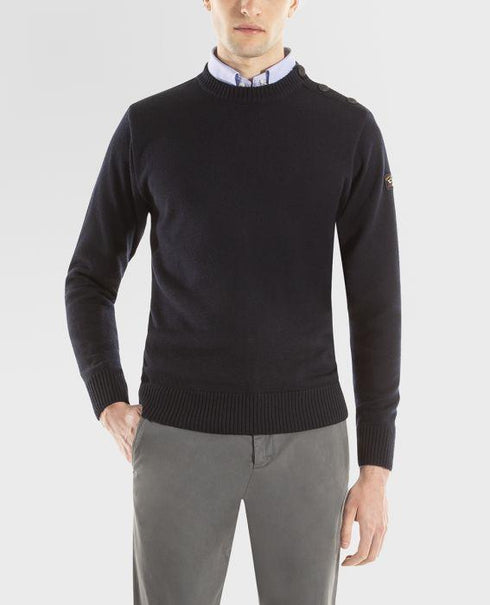 Girocollo Uomo 11311032 bretagna con bottoni spalla Blu PAUL & SHARK- Francavilla Moda